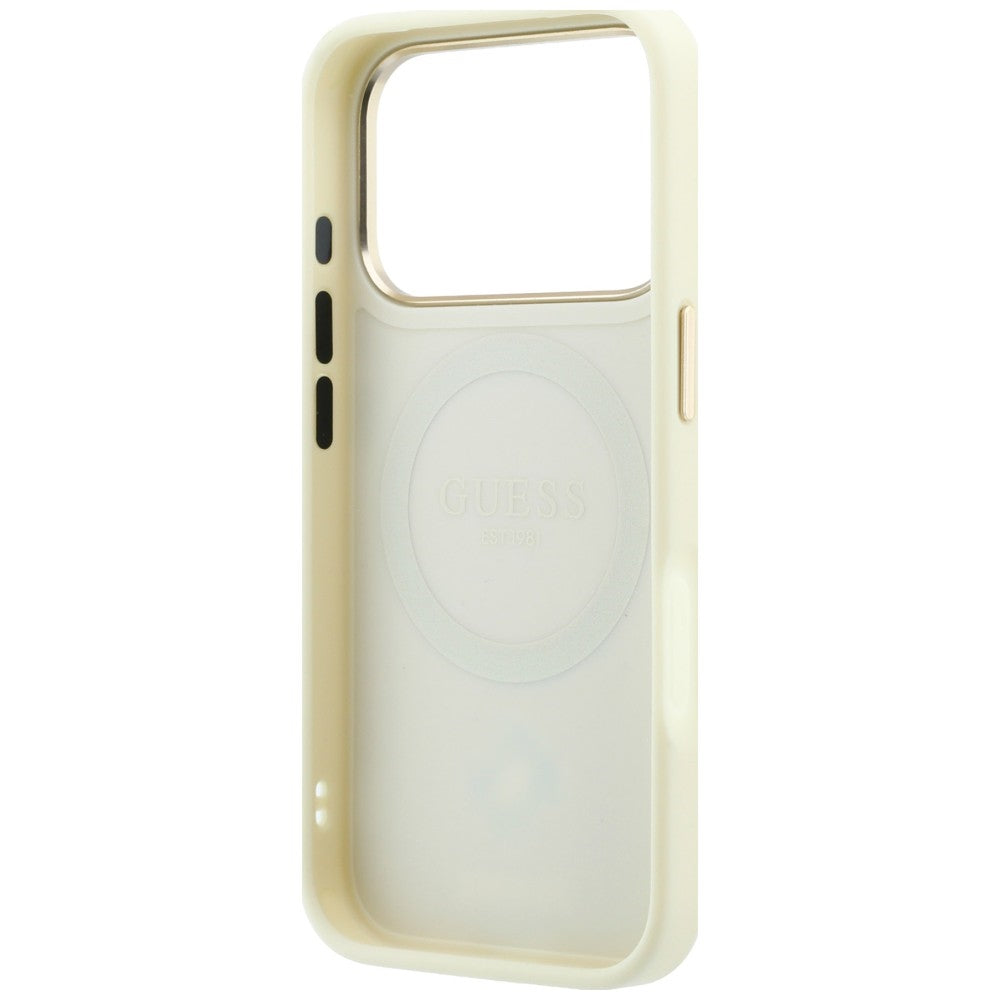 Guess Stripe Peony 4G Logo MagSafe Case for iPhone 18 Pro Max / 17 Pro Max - Beige_6