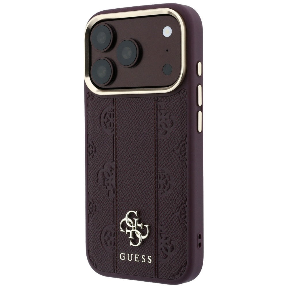 Guess Stripe Peony 4G Logo MagSafe Case for iPhone 18 Pro Max / 17 Pro Max - Burgundy_1