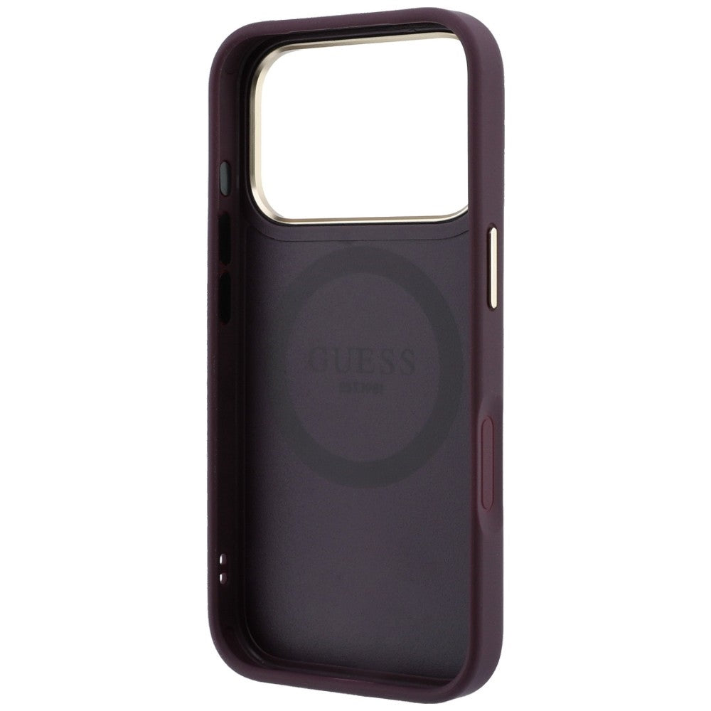Guess Stripe Peony 4G Logo MagSafe Case for iPhone 18 Pro Max / 17 Pro Max - Burgundy_6
