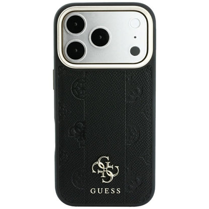 Guess Stripe Peony 4G Logo MagSafe Case for iPhone 17 Pro Max / 18 Pro Max - Black_2