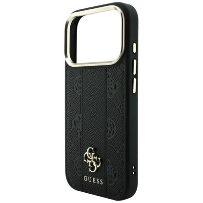 Guess Stripe Peony 4G Logo MagSafe Case for iPhone 17 Pro Max / 18 Pro Max - Black_5