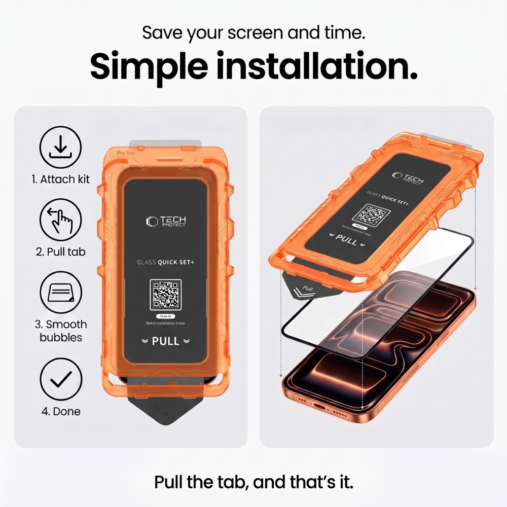 Tech-Protect Quick Set+ 2-Pack Tempered Glass for iPhone 18 Pro / 17 Pro_7