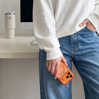 Tech-Protect MagPeak MagSafe CC Case for iPhone 18 Pro / 17 Pro - Transparent Orange_6