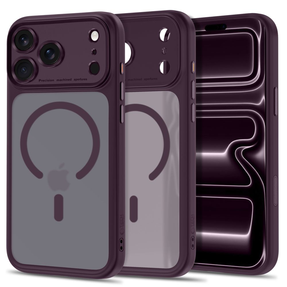 Tech-Protect MagPeak MagSafe CC Case for iPhone 18 Pro / 17 Pro - Dark Cherry Matte_0