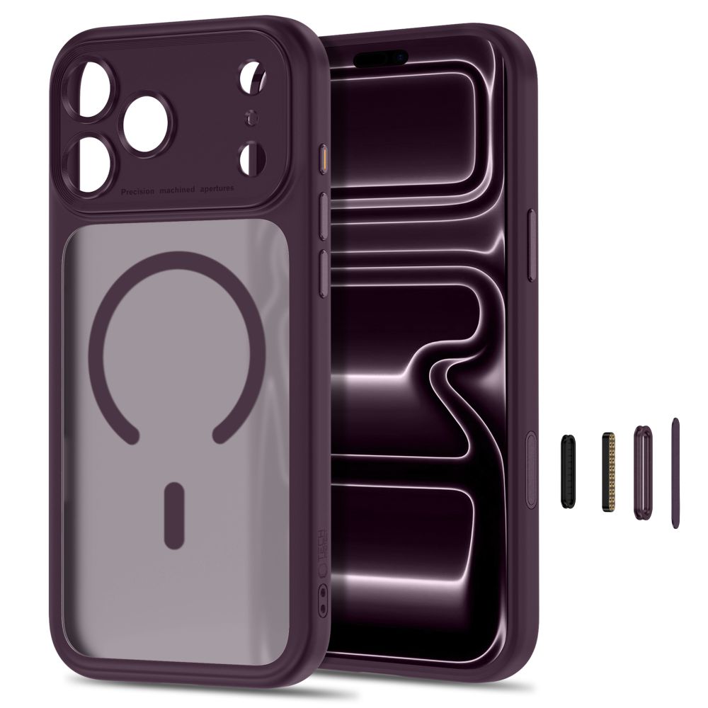 Tech-Protect MagPeak MagSafe CC Case for iPhone 18 Pro / 17 Pro - Dark Cherry Matte_1