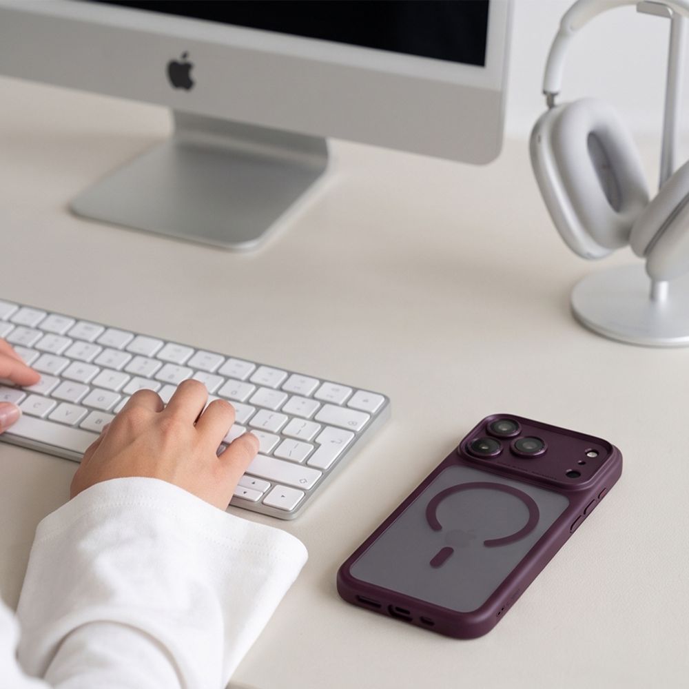 Tech-Protect MagPeak MagSafe CC Case for iPhone 18 Pro / 17 Pro - Dark Cherry Matte_5