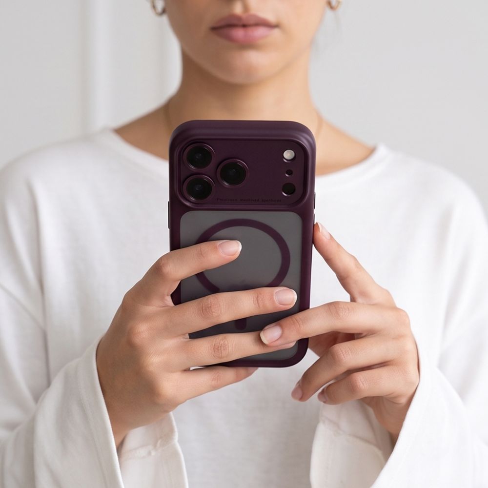 Tech-Protect MagPeak MagSafe CC Case for iPhone 18 Pro / 17 Pro - Dark Cherry Matte_6