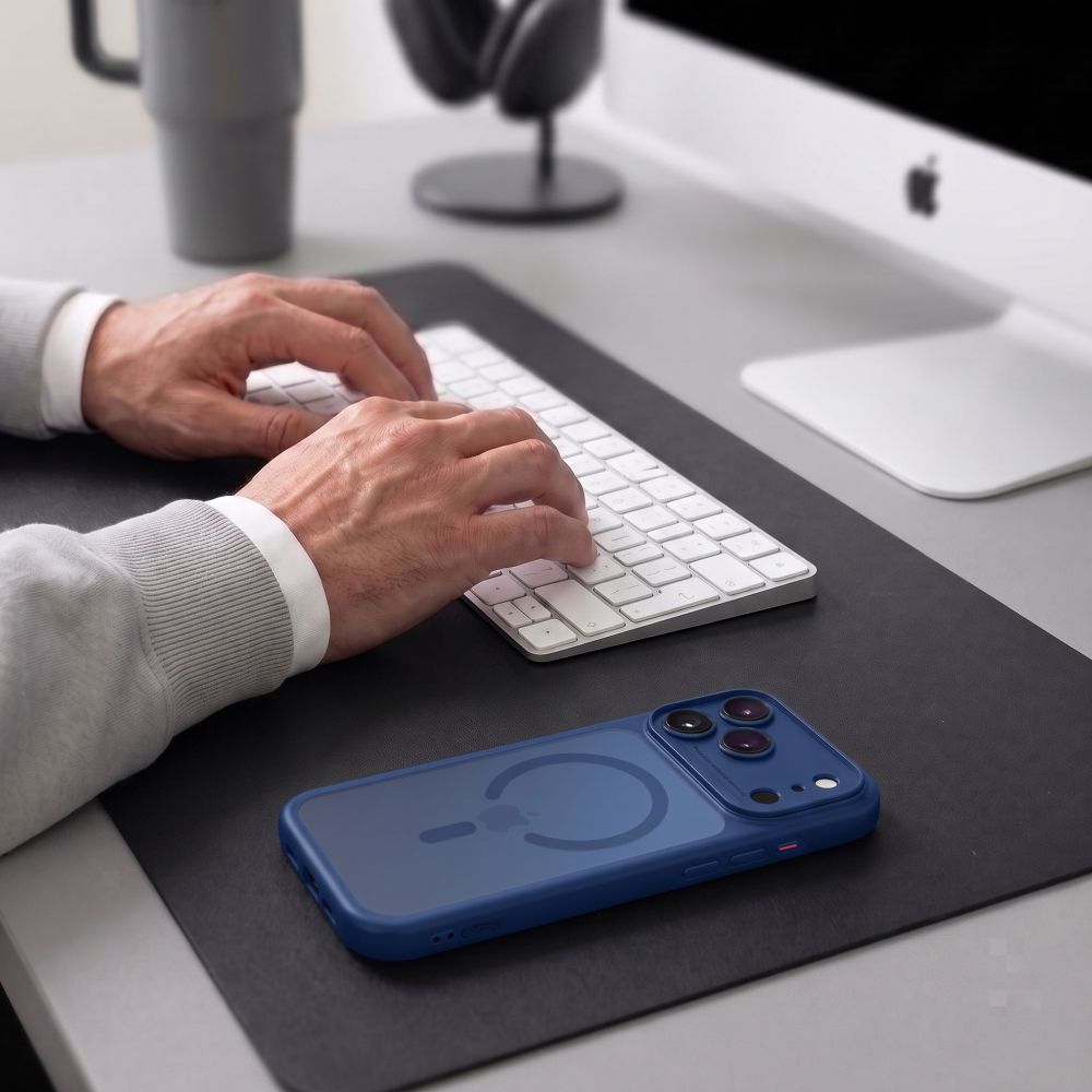 Tech-Protect MagPeak MagSafe CC Case for iPhone 18 Pro / 17 Pro - Matte Navy Blue_6