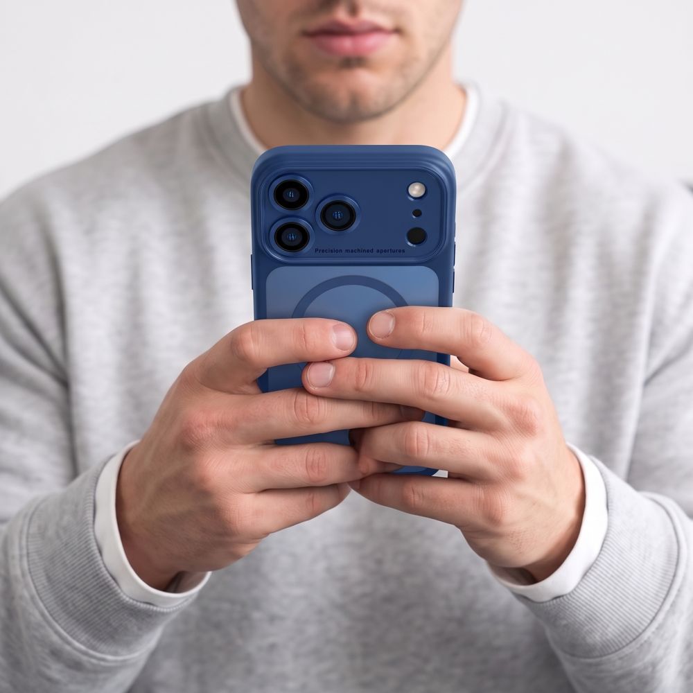 Tech-Protect MagPeak MagSafe CC Case for iPhone 18 Pro / 17 Pro - Matte Navy Blue_7