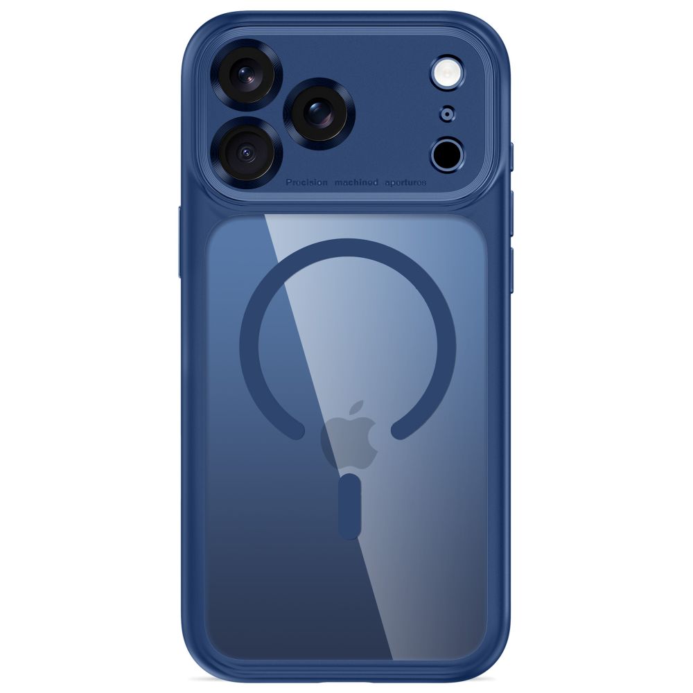 Tech-Protect MagPeak MagSafe CC Case for iPhone 18 Pro Max / 17 Pro Max - Clear Navy Blue_2
