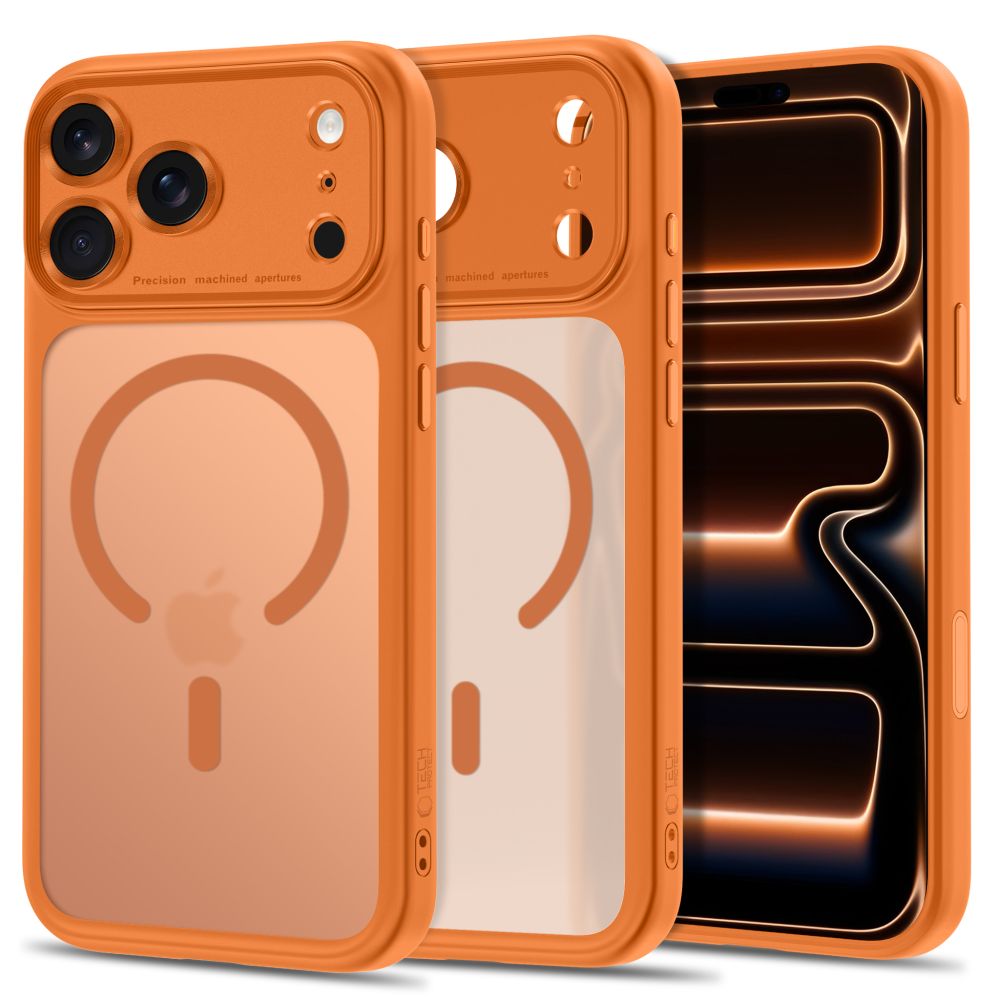 Tech-Protect MagPeak MagSafe CC Case for iPhone 18 Pro Max / 17 Pro Max - Matte Orange_0