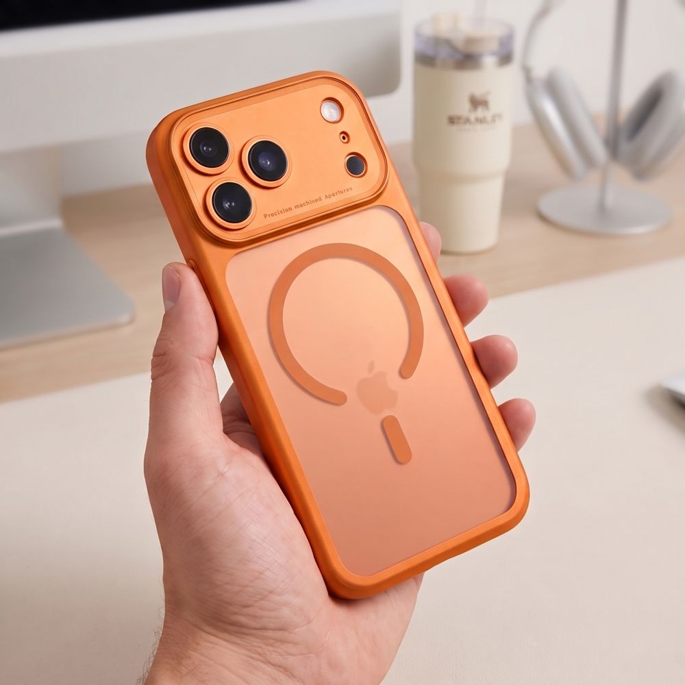 Tech-Protect MagPeak MagSafe CC Case for iPhone 18 Pro Max / 17 Pro Max - Matte Orange_7