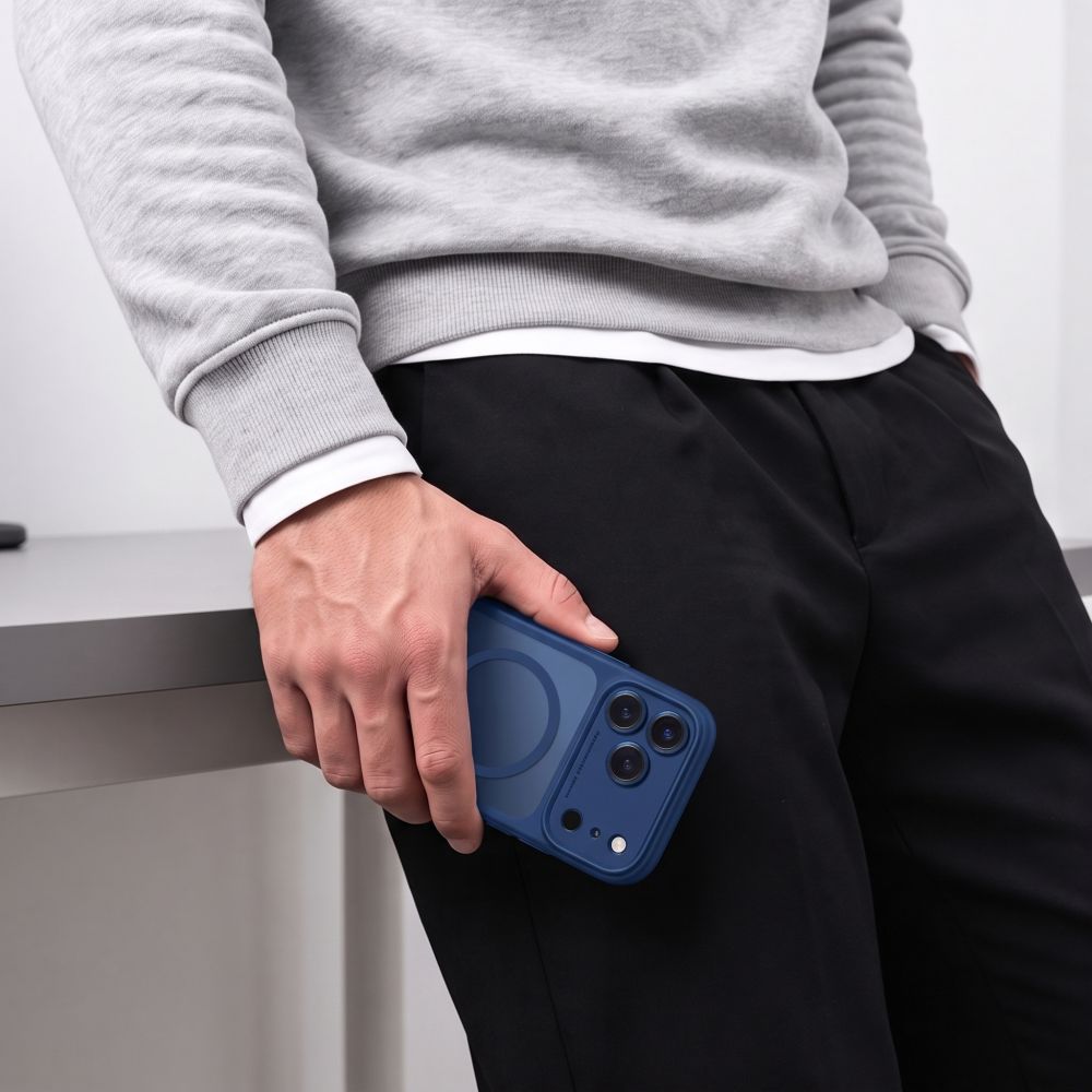 Tech-Protect MagPeak MagSafe CC Case for iPhone 18 Pro Max / 17 Pro Max - Matte Navy Blue_4