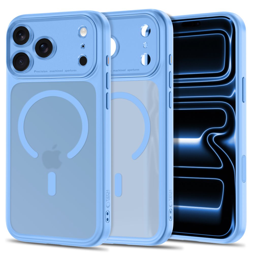 Tech-Protect MagPeak MagSafe CC Case for iPhone 18 Pro Max / 17 Pro Max - Light Blue Matte_0