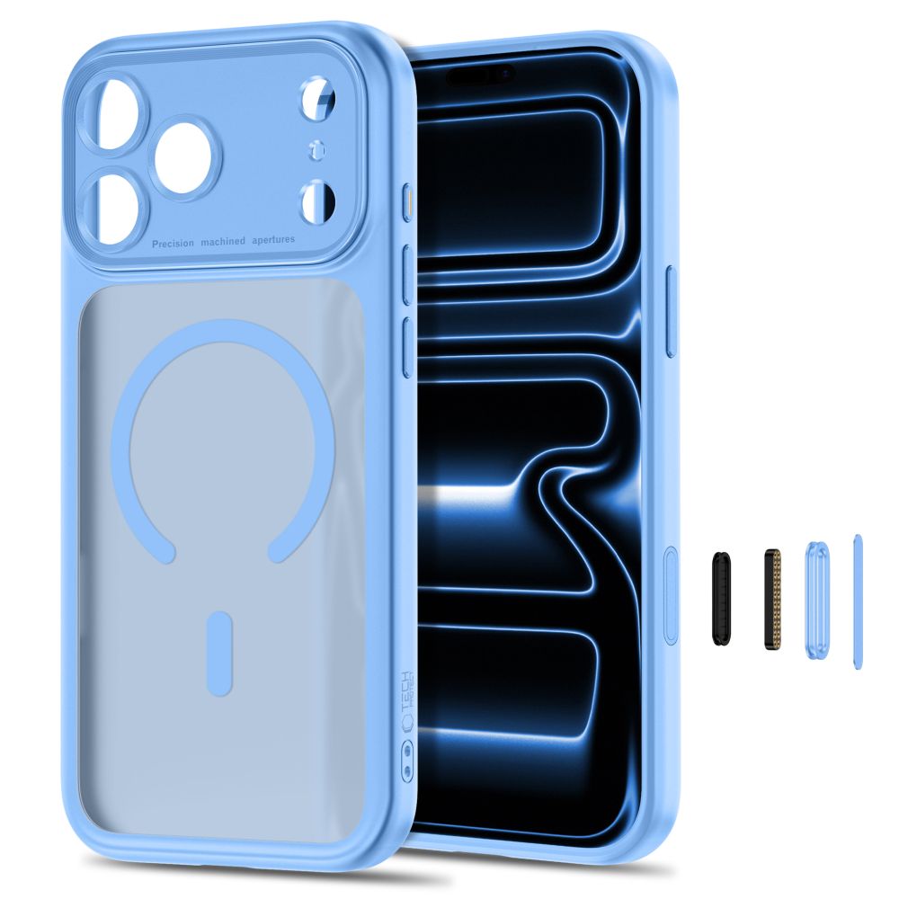 Tech-Protect MagPeak MagSafe CC Case for iPhone 18 Pro Max / 17 Pro Max - Light Blue Matte_1