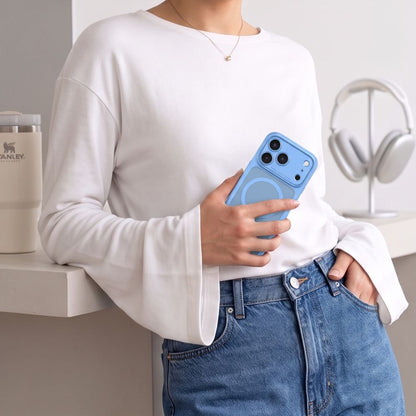 Tech-Protect MagPeak MagSafe CC Case for iPhone 18 Pro Max / 17 Pro Max - Light Blue Matte_7