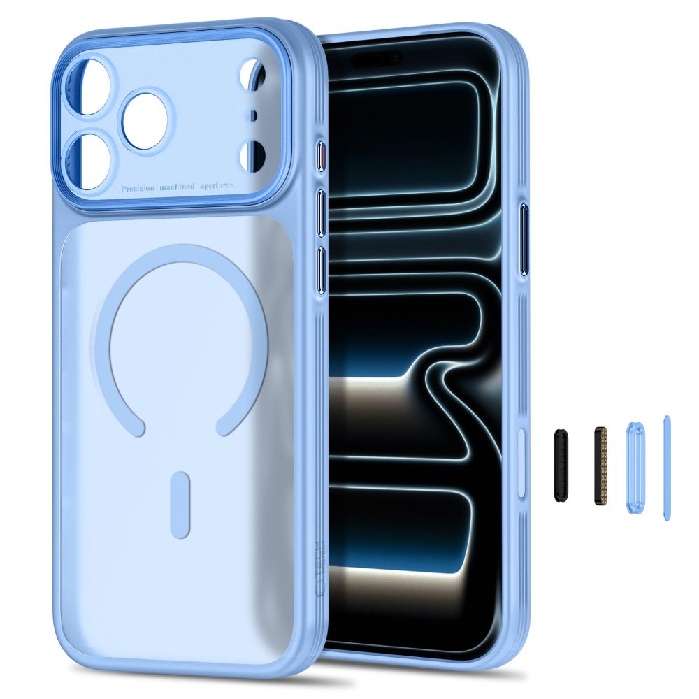 Tech-Protect MagPrime MagSafe CC Case for iPhone 18 Pro Max / 17 Pro Max - Light Blue Matte_1