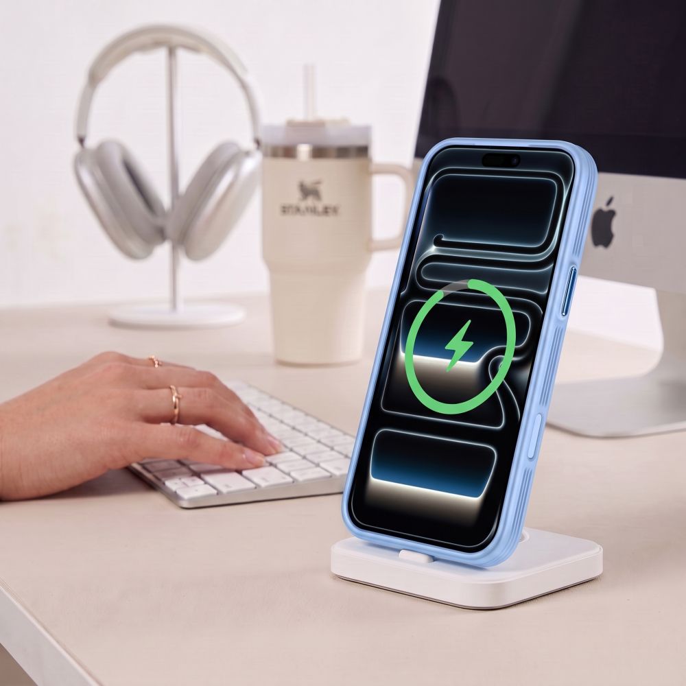 Tech-Protect MagPrime MagSafe CC Case for iPhone 18 Pro Max / 17 Pro Max - Light Blue Matte_4