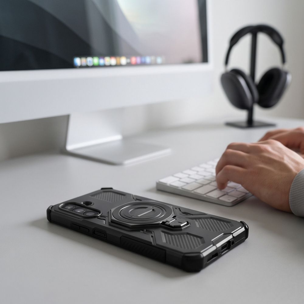 Tech-Protect TacticStand MagSafe Case for Samsung Galaxy A17 / A18 4G / 5G - Matte Black_5