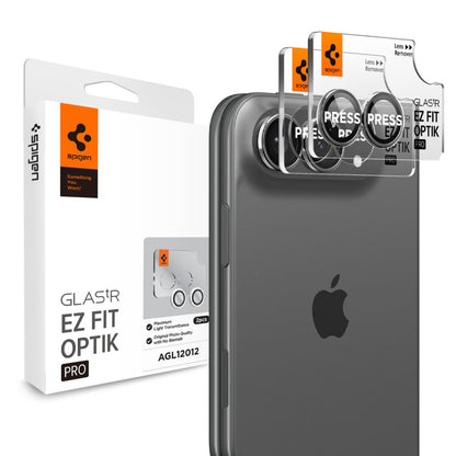 Spigen Optik Pro GLAS.TR EZ FIT 2-Pack Tempered Glass Camera Screen Protector for iPhone Duo - White_0