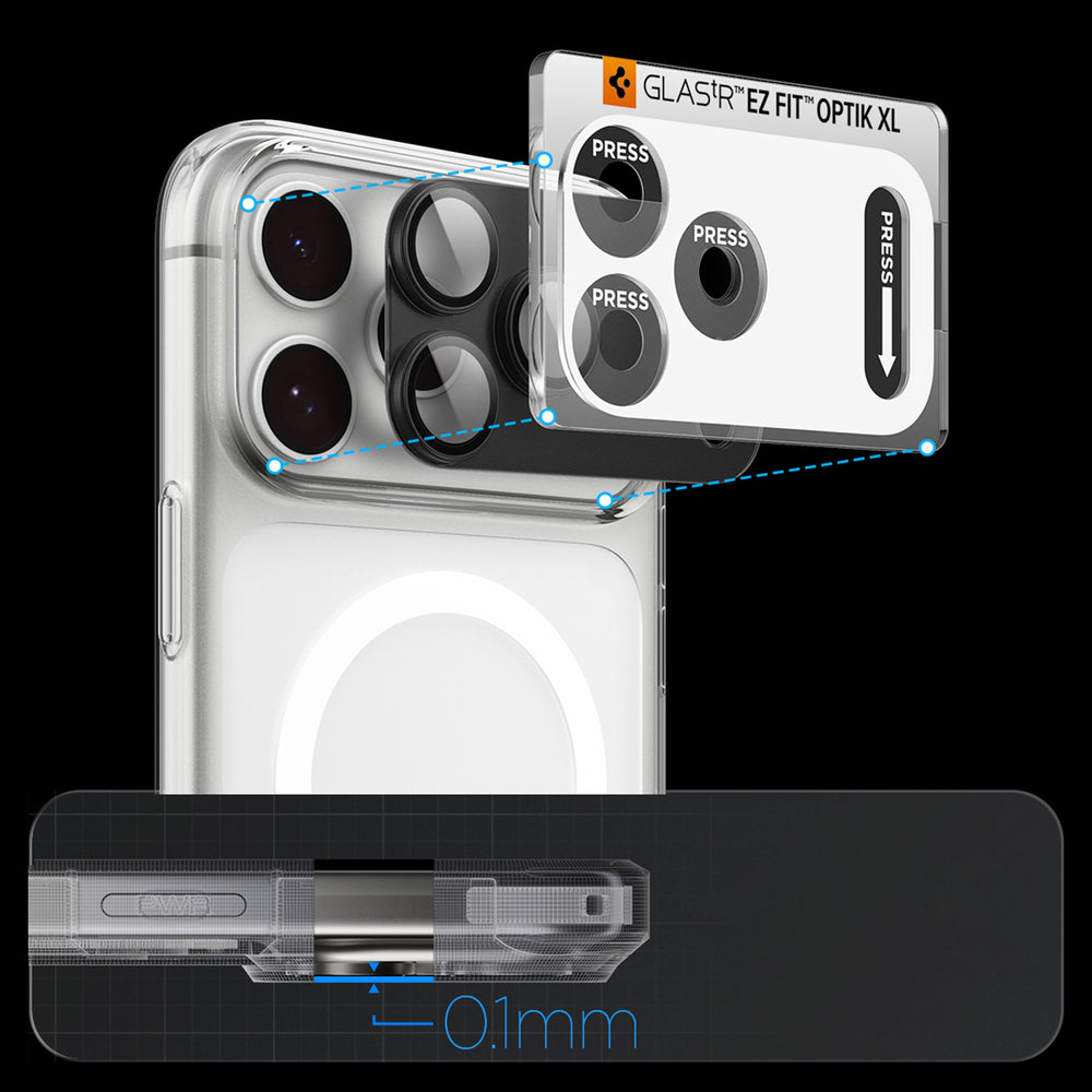 Camera Lens Protector Spigen GlastR EZ FIT Optik Pro XL for Apple iPhone 18 Pro, Dark Gray AGL12035_0