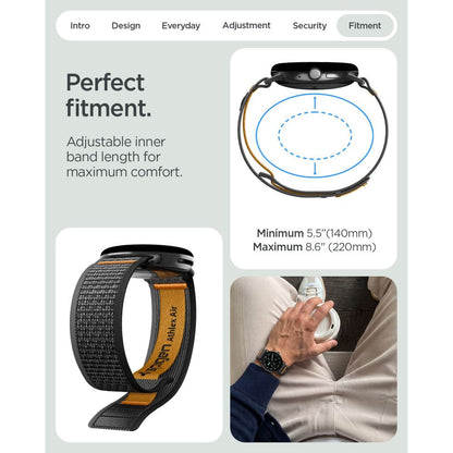 Pasek Spigen Athlex Air na Google Pixel Watch 41 mm - czarno-pomarańczowy_10