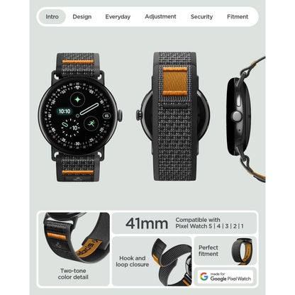 Pasek Spigen Athlex Air na Google Pixel Watch 41 mm - czarno-pomarańczowy_5