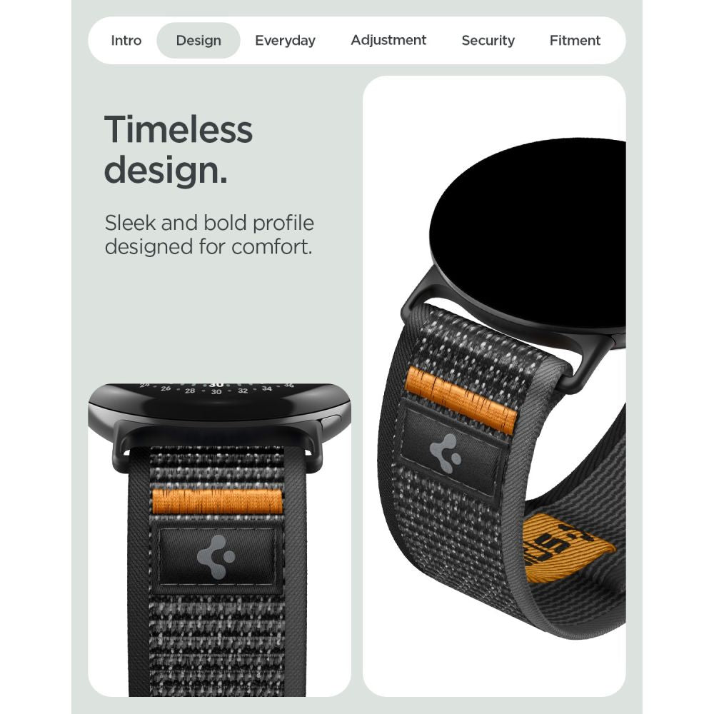 Pasek Spigen Athlex Air na Google Pixel Watch 41 mm - czarno-pomarańczowy_6