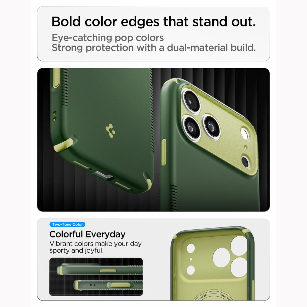 Hard Case Spigen Caseology Nano Pop Hybrid com MagSafe para Apple iPhone 18 Pro Max / 17 Pro Max / Avo Green ACS12139_7