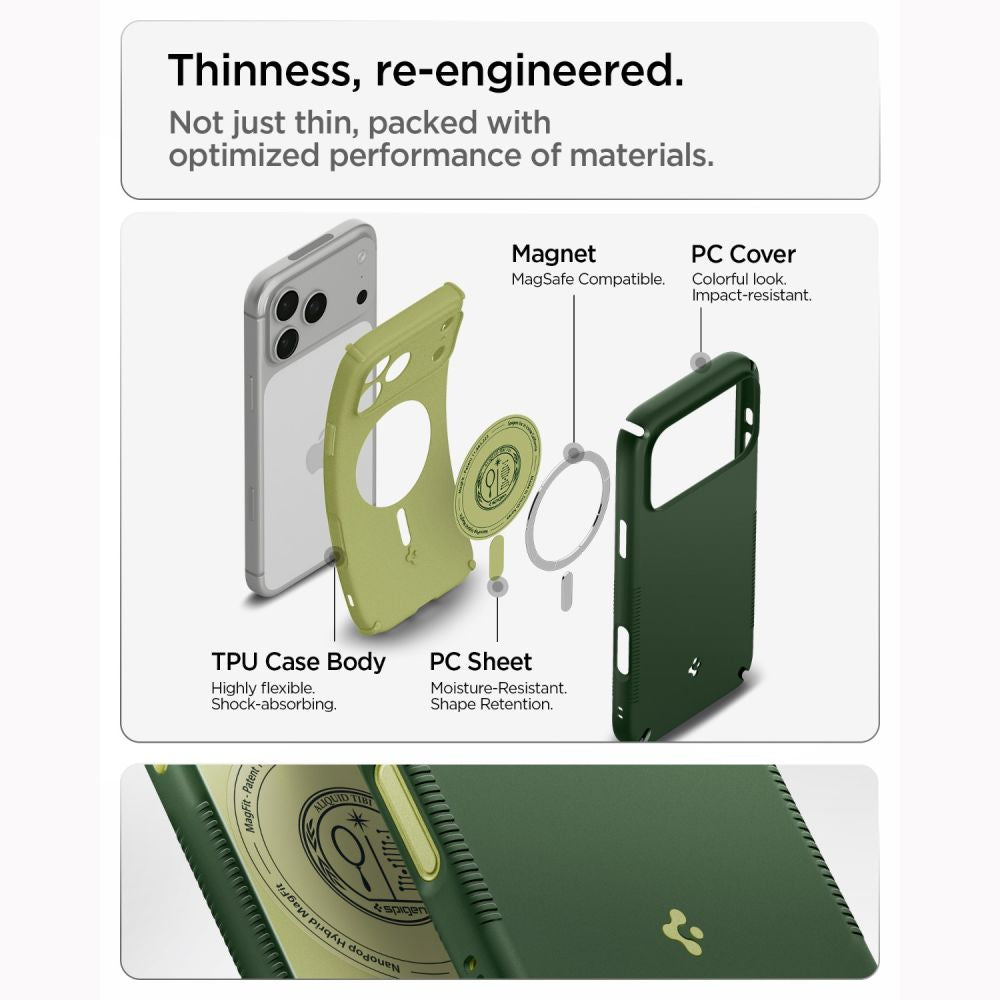 Hard Case Spigen Caseology Nano Pop Hybrid com MagSafe para Apple iPhone 18 Pro Max / 17 Pro Max / Avo Green ACS12139_8