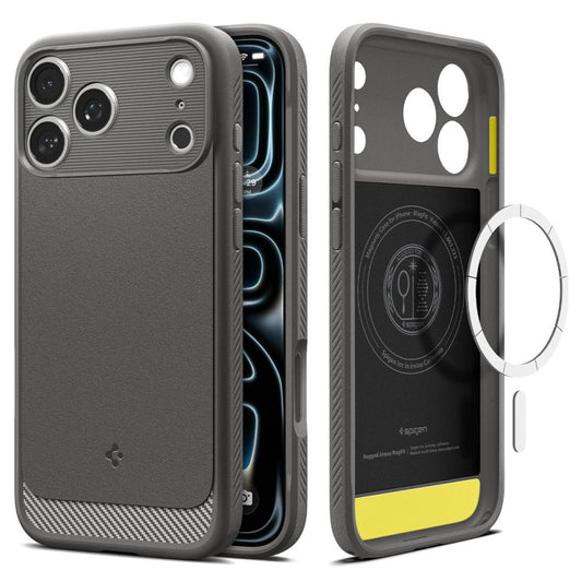 Hard Case Spigen Rugged Armor com MagSafe para Apple iPhone 18 Pro / 17 Pro / Cinza ACS12148_0