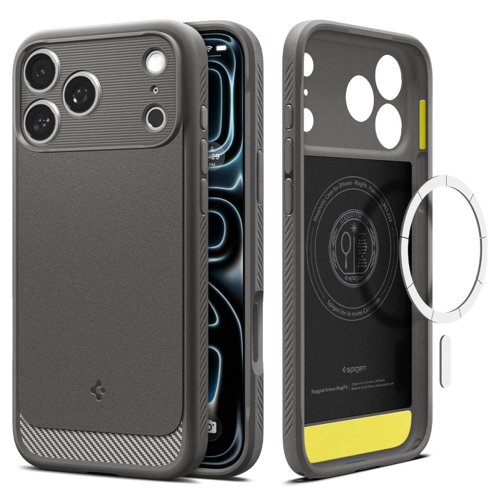 Hard Case Spigen Rugged Armor com MagSafe para Apple iPhone 18 Pro Max / 17 Pro Max / Cinza ACS12110_0