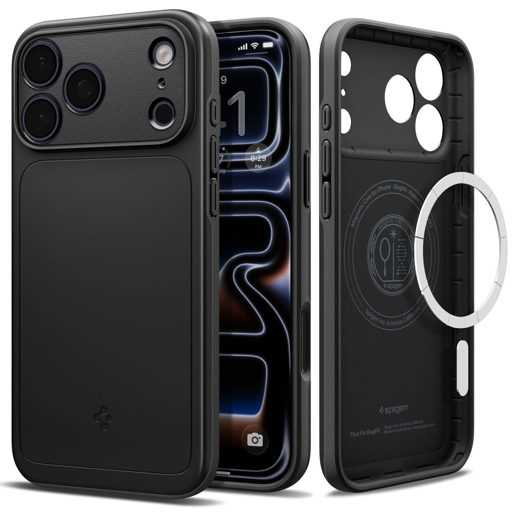 Hard Case Spigen Thin Fit com MagSafe para Apple iPhone 18 Pro Max / 17 Pro Max / Preto ACS12105_0
