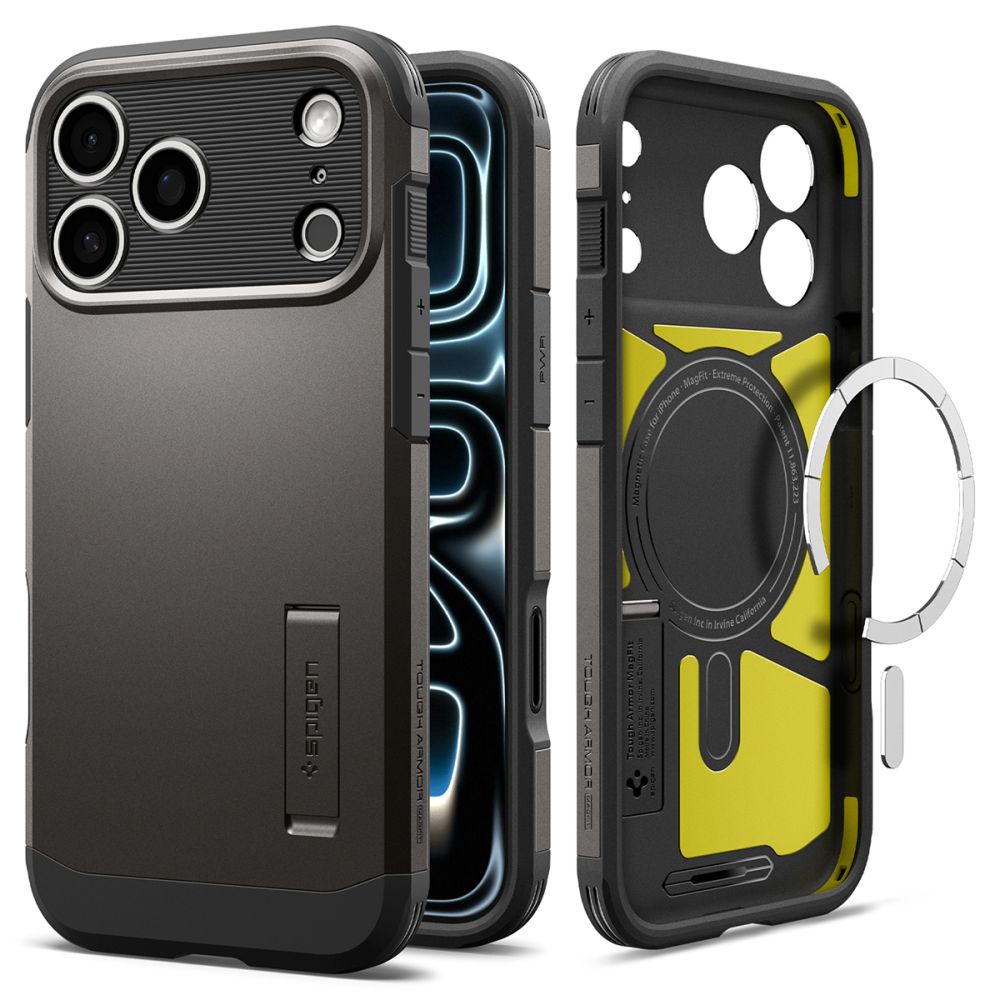Hard Case Spigen Tough Armor T com MagSafe para Apple iPhone 18 Pro Max / 17 Pro Max / Gunmetal / ACS12137_0