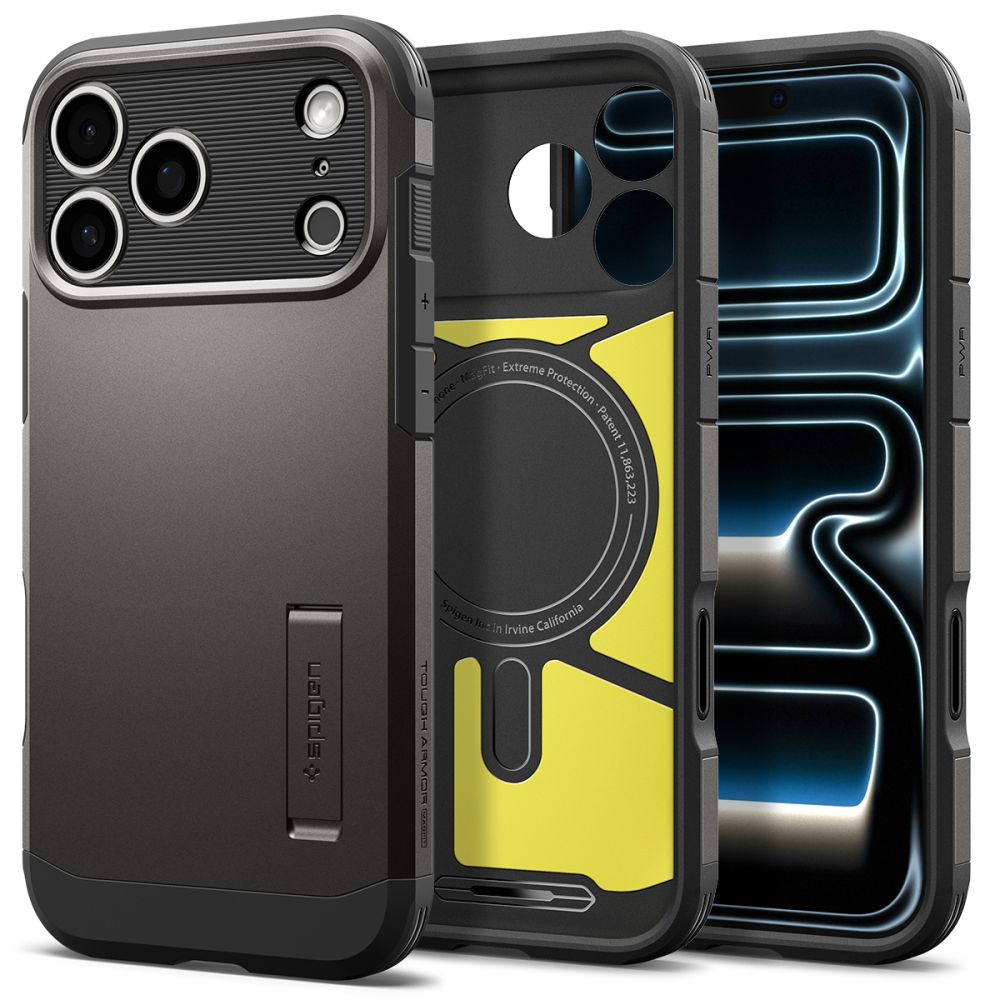 Hard Case Spigen Tough Armor T com MagSafe para Apple iPhone 18 Pro Max / 17 Pro Max / Gunmetal / ACS12137_1