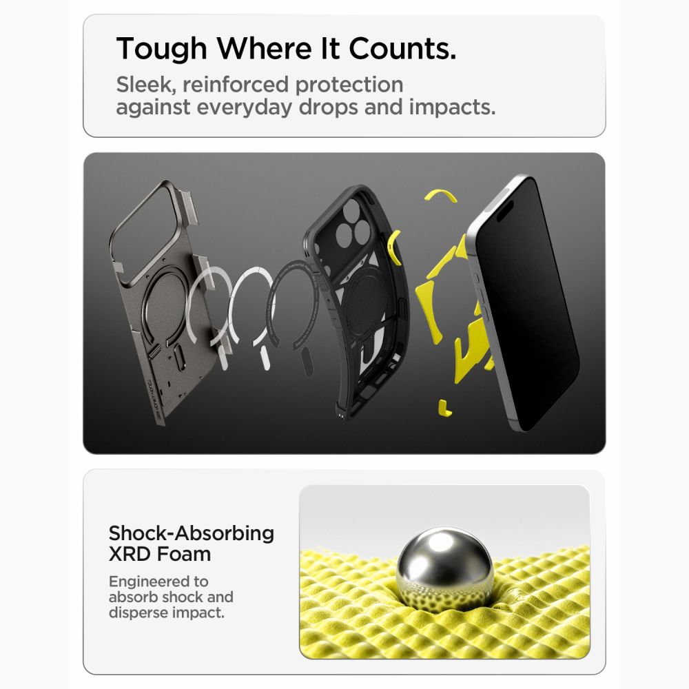 Hard Case Spigen Tough Armor T com MagSafe para Apple iPhone 18 Pro Max / 17 Pro Max / Gunmetal / ACS12137_7