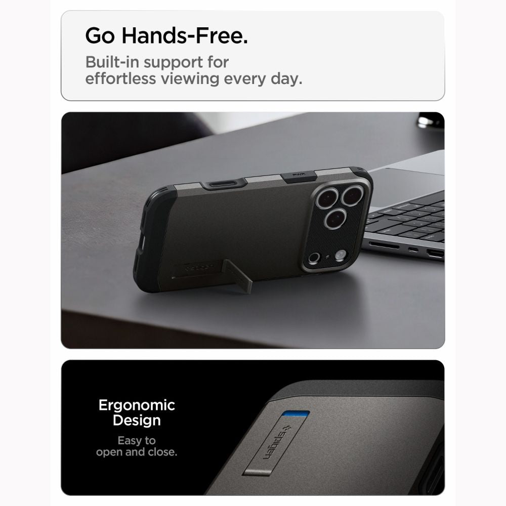 Hard Case Spigen Tough Armor T com MagSafe para Apple iPhone 18 Pro Max / 17 Pro Max / Gunmetal / ACS12137_8