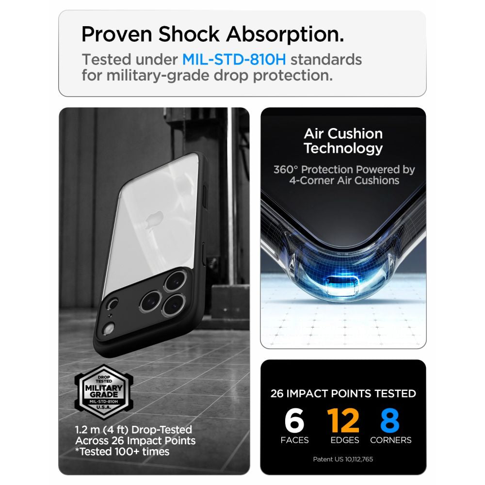 Spigen Ultra Hybrid Case for iPhone 18 Pro / 17 Pro - Matte Black_8