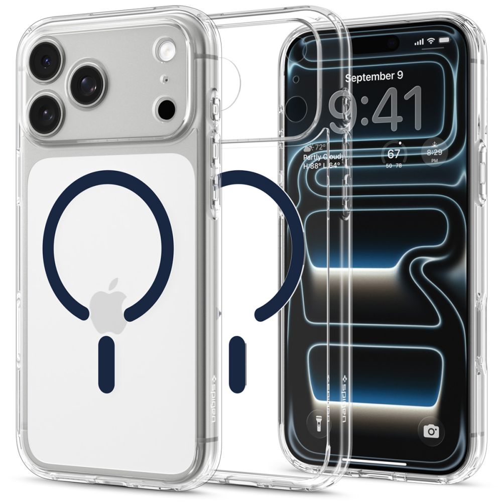 Capa Hard Case Spigen Ultra Hybrid com MagSafe para Apple iPhone 18 Pro / 17 Pro / Transparente Azul Escuro ACS12158_0