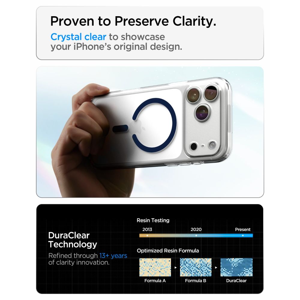 Capa Hard Case Spigen Ultra Hybrid com MagSafe para Apple iPhone 18 Pro / 17 Pro / Transparente Azul Escuro ACS12158_6