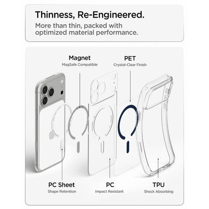 Capa Hard Case Spigen Ultra Hybrid com MagSafe para Apple iPhone 18 Pro / 17 Pro / Transparente Azul Escuro ACS12158_7