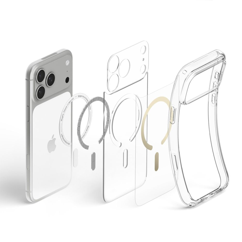 Hard Case Spigen Ultra Hybrid with MagSafe for Apple iPhone 18 Pro / 17 Pro, Clear Gold ACS12157_5