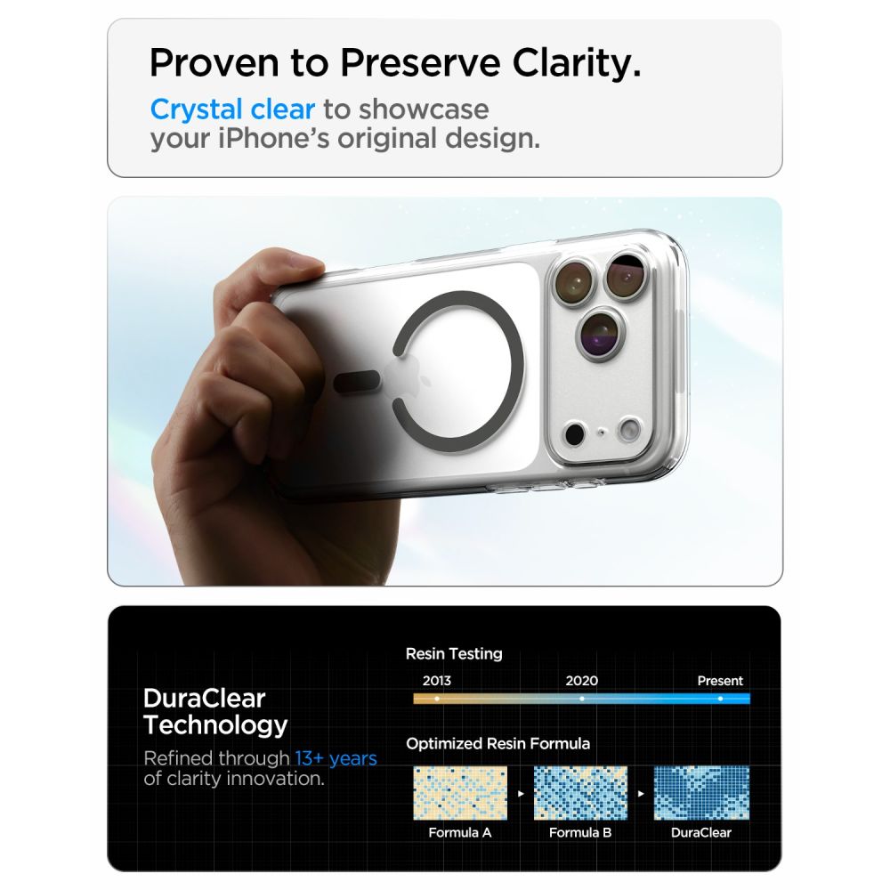 Hard Case Spigen Ultra Hybrid with MagSafe for Apple iPhone 18 Pro / 17 Pro, Clear Graphite ACS12156_6