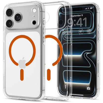 Hard Case Spigen Ultra Hybrid with MagSafe for Apple iPhone 18 Pro / 17 Pro, Clear Orange ACS12159_0