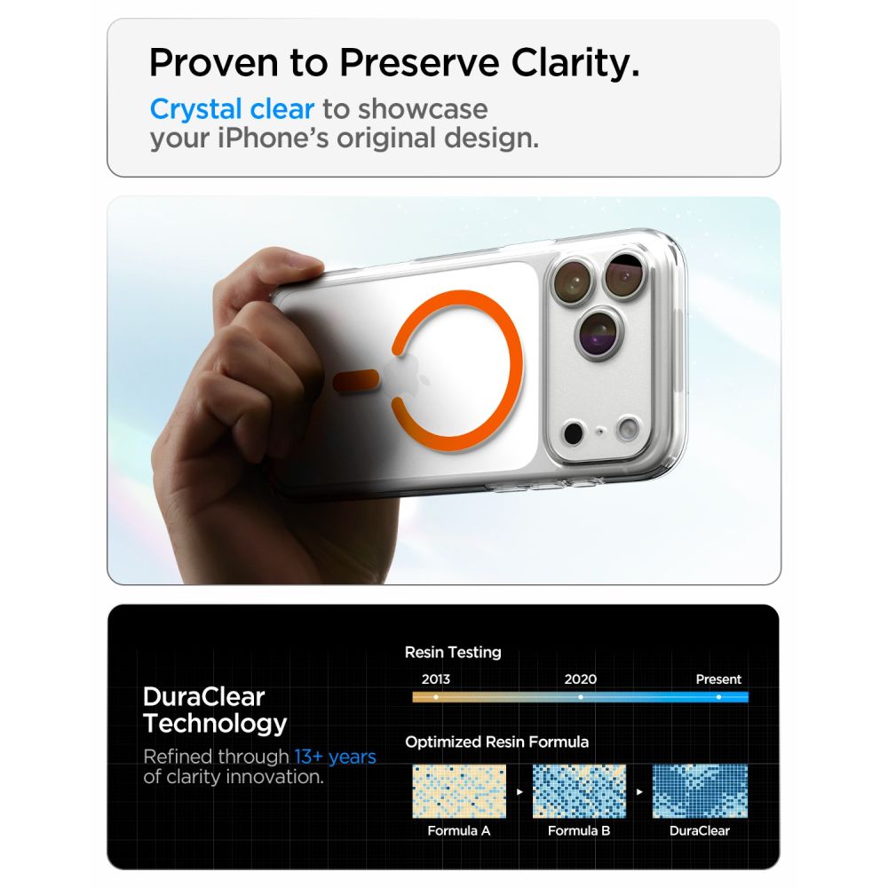 Hard Case Spigen Ultra Hybrid with MagSafe for Apple iPhone 18 Pro / 17 Pro, Clear Orange ACS12159_6