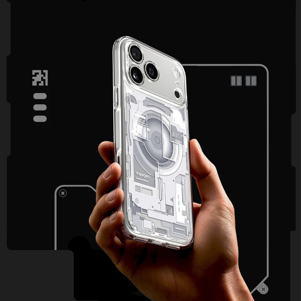 Hard Case Spigen Ultra Hybrid Zero One com MagSafe para Apple iPhone 18 Pro / 17 Pro / Branco ACS12163_12