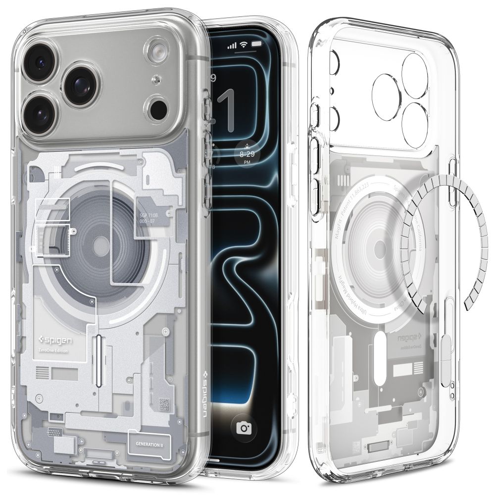 Hard Case Spigen Ultra Hybrid Zero One com MagSafe para Apple iPhone 18 Pro / 17 Pro / Branco ACS12163_1