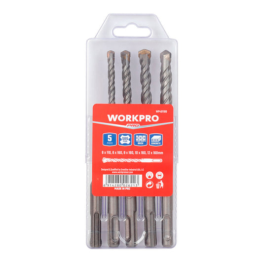 Brocas sds-plus para alvenaria, Ã¸6,00 x 110 / Ã¸6 - 12 x 160 mm, jogo 5 peÃ§as_0