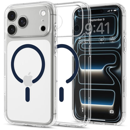 Hard Case Spigen Ultra Hybrid with MagSafe for Apple iPhone 18 Pro Max / 17 Pro Max, Clear Deep Blue ACS12121_0