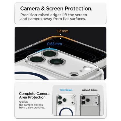 Hard Case Spigen Ultra Hybrid with MagSafe for Apple iPhone 18 Pro Max / 17 Pro Max, Clear Deep Blue ACS12121_11